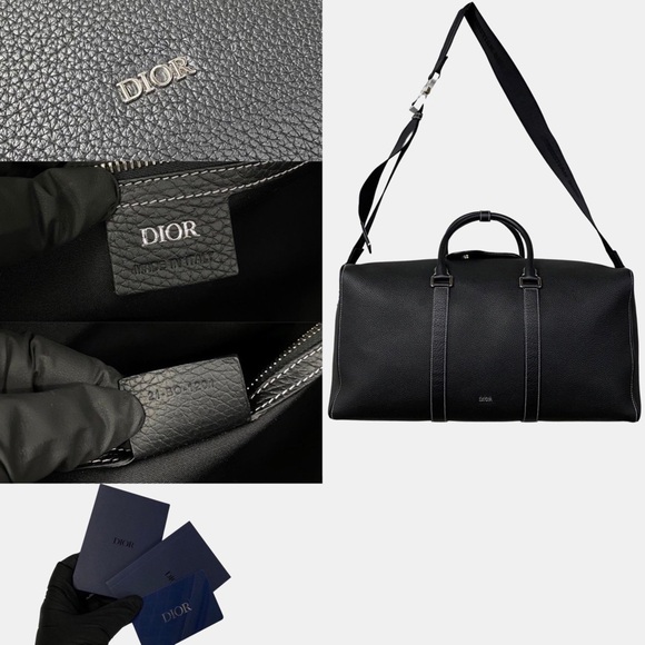 Dior Black Leather Lingot 50 Duffle Bag - Picture 4 of 8